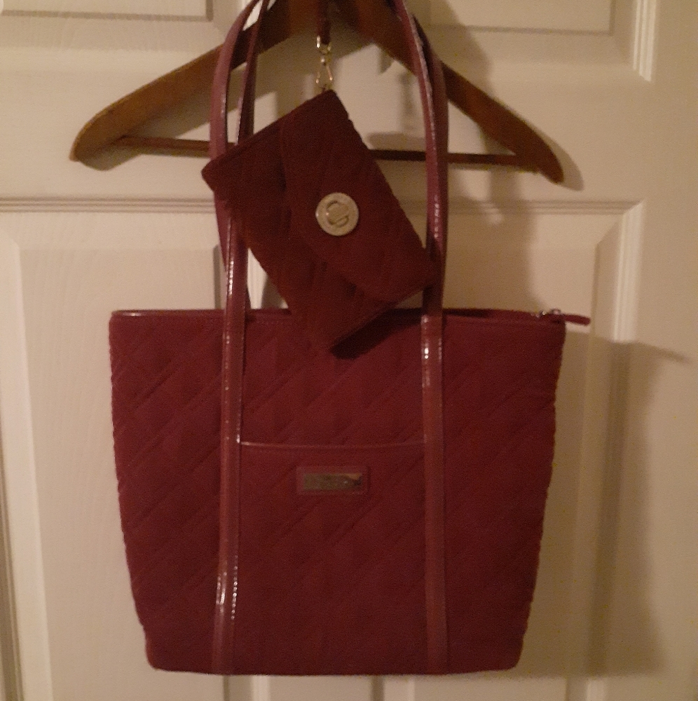 Berry Red Vera Bradley Tote and Matching Wallet